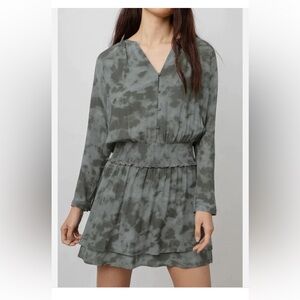 Rails Charcoal Tie-Dye Long Sleeve Dress